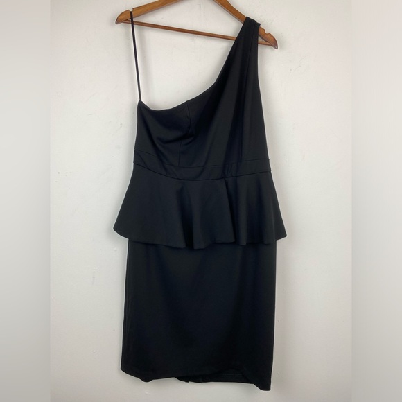 Torrid size 18 Women’s Black Sleeveless One Shoulder Peplum Dress - Picture 1 of 9